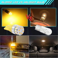 4パックT10194 1682825非常に明るい300Lumsウォームホワイト3000K第5世代非極性LEDライト12V-24V-18SMD3014マップドームナンバープレートダッシュボードサイドマーカーライトの車の交換