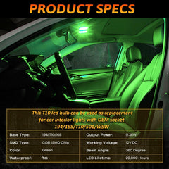 Alopee 30-Pack Mini 194 Led Light Bulb Acrylic T10 Wedge Led Light Bulb DC 12V Replacement Bulb for 194 168 T10 2825 W5W Car Instrument Panel Light License Plate Light Marker Light