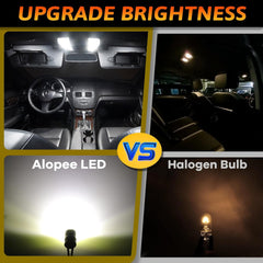 Alopee 30-Pack Mini 194 Led Light Bulb Acrylic T10 Wedge Led Light Bulb DC 12V Replacement Bulb for 194 168 T10 2825 W5W Car Instrument Panel Light License Plate Light Marker Light