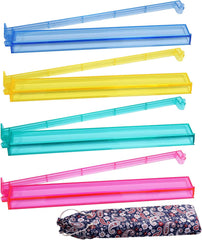 Mahjong Racks with Pushers Set of 4, All in One Acrylic Mahjong Pushers and Racks, Portable American Mahjong Accessories