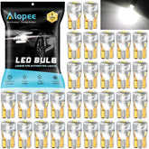 Alopee 30-Pack Mini 194 Led Light Bulb Acrylic T10 Wedge Led Light Bulb DC 12V Replacement Bulb for 194 168 T10 2825 W5W Car Instrument Panel Light License Plate Light Marker Light