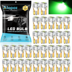 Alopee 30-Pack Mini 194 Led Light Bulb Acrylic T10 Wedge Led Light Bulb DC 12V Replacement Bulb for 194 168 T10 2825 W5W Car Instrument Panel Light License Plate Light Marker Light
