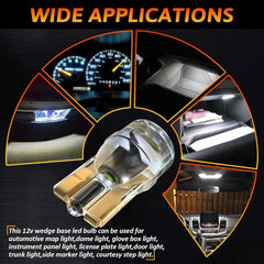Alopee 30-Pack Mini 194 Led Light Bulb Acrylic T10 Wedge Led Light Bulb DC 12V Replacement Bulb for 194 168 T10 2825 W5W Car Instrument Panel Light License Plate Light Marker Light