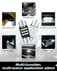 31mm DE3175 LED Festoon Bulbs, DE3022 DE3023 LED Bulbs,9-28V 2016 9SMD Warm White No Polarity Canbus Error Free Festoon Bulbs for Car Interior Dome Map Courtesy Trunk Light (6pack)