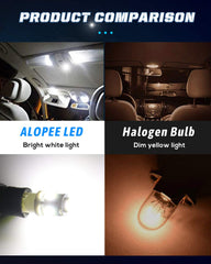 Alopee W5W 501 T10 194 White LED Bulbs 12V 5SMD 5050 Chips 7000K Replacement Bulbs For Map Dome Courtesy License Plate Dashboard Side Marker Light (20Pack)