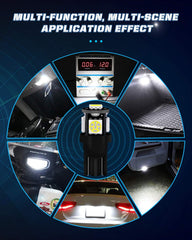 Alopee W5W 501 T10 194 White LED Bulbs 12V 5SMD 5050 Chips 7000K Replacement Bulbs For Map Dome Courtesy License Plate Dashboard Side Marker Light (20Pack)