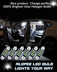 Alopee 36mm 6418 Festoon LED Car Bulb,6461C5W Bulbs 9-28V 2016 12SMD Xenon White No Polarity CANbus 4410 6418 DE3423 C5W Bulbs for Interior Car Lights Dome Reading Map Trunk Courtesy Light