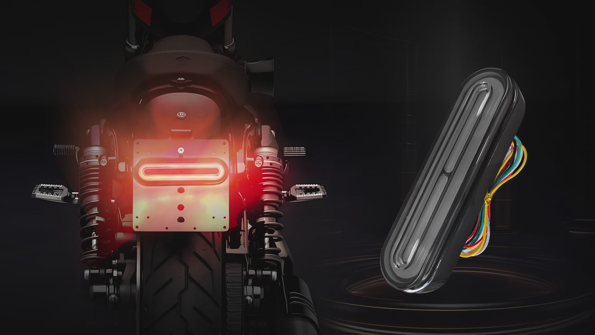 Alopee Universal Motorcycle Brake Light with Turn Signals 12V-80V Compact Dual Color Dirt Bike Light Waterproof for ATV Tail Light Scooter Bike Truck Trailer and Golf Cart