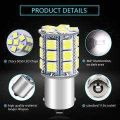 12-Pack 1156 LED Bulb White 12V DC BA15S 7506 1141  Bulbs Replacement For Interior RV Camper Light