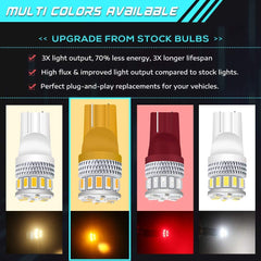 4パックT10194 1682825非常に明るい240Lums琥珀色/黄色第5世代非極性LEDライト12V-24V-18SMD3014マップドームナンバープレートダッシュボードサイドマーカーライトの車の交換