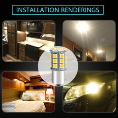 12パック3000Kウォームホワイト1156BA15S 7506 1141 1003 1073LEDライト12V-DC27SMDRVキャンピングカー用車の交換インテリア照明マリンキャビンボート照明トレーラーテールバックアップライト