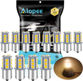 ALOPEE 1156 LED Bulb Soft Warm White 1141 LED Bulb DC 12V 1156 Bulb Replacement for 1156 7506 1141 1003 RV LED Lights Interior Camper Light Bulbs Trailer Boat RV Light Bulbs 5050 18SMD, Pack of 12