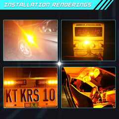 4パックT10194 1682825非常に明るい240Lums琥珀色/黄色第5世代非極性LEDライト12V-24V-18SMD3014マップドームナンバープレートダッシュボードサイドマーカーライトの車の交換