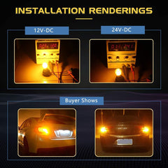 2パック1056BAU15S 7507 12496 5009 PY21W非常に明るい琥珀色/黄色のLEDライト9-30V-DC、AK-301439ターンシグナルライト用SMD交換用電球テールバックアップ電球