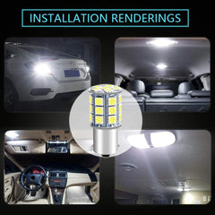 12パック1156BA15S 7506 1141 1003 1073白色LEDライト12V-DC、5050 27SMD車のインテリア用RVキャンパー照明ターンシグナルライトランプテールバックアップ電球