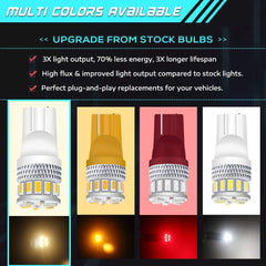 4パックT10194 1682825非常に明るい300Lumsウォームホワイト3000K第5世代非極性LEDライト12V-24V-18SMD3014マップドームナンバープレートダッシュボードサイドマーカーライトの車の交換