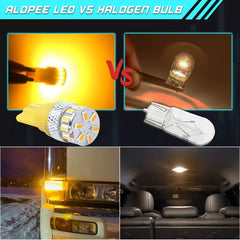 4パックT10194 1682825非常に明るい240Lums琥珀色/黄色第5世代非極性LEDライト12V-24V-18SMD3014マップドームナンバープレートダッシュボードサイドマーカーライトの車の交換