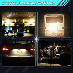 4パックT10194 1682825非常に明るい300Lumsウォームホワイト3000K第5世代非極性LEDライト12V-24V-18SMD3014マップドームナンバープレートダッシュボードサイドマーカーライトの車の交換