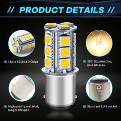Alopee Pack of 12  1076 LED Bulb for RV Warm White 1142 LED Bulb DC 12V LED RV Light Bulbs for 1004 1076 1142 BA15D RV LED Bulbs Interior Camper Light Bulbs Trailer Boat Light Bulbs