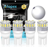 Alopee 194 LED Bulb, Bright White 168 LED Bulb, 921 2825 LED for T10 W5W 175 501 Non Polarity Replacement for License Plate Light Tail Map Dome Door Trunk Light 18SMD 3014 Chips, DC 12-24V, Pack of 4