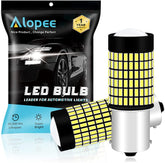 ALOPEE 1156 LED Bulb, 6500K White Super Bright 1500 Lumens Non Polarity 1156 LED for 1141 1003 BA15S LED Bulb Reverse Lights, Backup Lights, Brake Lights 3014 144SMD with Projector, 9~28V DC Pack of 2