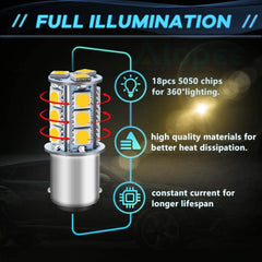 12パックBA15D1142ウォームホワイト3000kLEDライト12V-DC18SMD電球車のRVキャンピングカー用交換インテリア照明ボートヤードテールバックアップライト