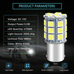 12-Pack 1156 LED Bulb White 12V DC BA15S 7506 1141  Bulbs Replacement For Interior RV Camper Light