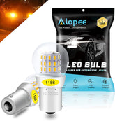 ALOPEE-10~30V DC 1156 LED Bulb Amber Yellow Bright 1156 Bulb Replacement for 1141 1003 7506 P21W LED Blinker Light,Turn Signal Lights,RV Camper Light Bulbs, 39PCS 3014 Chips, Non Polarity, Pack of 2