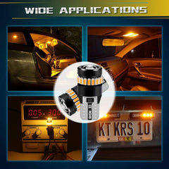 4個T10W5W 194 LED電球Canbusエラーフリーライト(プロジェクター付き)10V-30V DC for 2825 168 175 921ベース、ライセンスプレートランプ、ポジションライト、室内灯、琥珀色/黄色