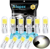 Alopee 194 LED Bulb White 6500K, Wedge T10 LED Bulb 2SMD COB Chips, 168 LED Bulb, 921 2825 LED Bulb W5W 158 501 LED Lights for Car Interior Dome Map Door Light License Plate Light DC 12V, Pack of 10