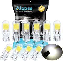 10-Pack T10 Ultra Bright White COB Source de lumière LED Ampoules de remplacement pour 194 W5W 168 2825 501 Ampoule halogène Éclairage intérieur Ampoule de plaque d'immatriculation