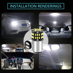 12パックBA15D1142ホワイト6500kLEDライト12V-DC、3014 54SMD車のインテリアRV照明用交換キャンピングカーターンシグナルライトランプテールバックアップバルブ