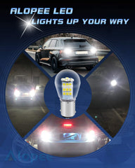 2パック10-24VDC非常に明るい白11572057 2357 7528 BAY15D 33SMDLED電球ハロゲンランプの交換バックアップリバースライトテールブレーキライトサイドマーカーインテリアRVキャンピングカーライト