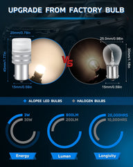 Alopee 12/24V DC/AC 1156 LED Bulb 1383 LED Bulb 20-99 93 1139 BA15S 1141 Led Bulb for Household Lamps, Interior RV Light Bulb, Camper Marine Boat Trailer Light, Non Polarity, 4 Pack