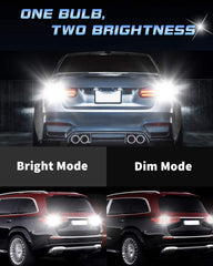 2パック10-24VDC非常に明るい白11572057 2357 7528 BAY15D 33SMDLED電球ハロゲンランプの交換バックアップリバースライトテールブレーキライトサイドマーカーインテリアRVキャンピングカーライト