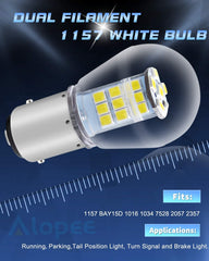 2パック10-24VDC非常に明るい白11572057 2357 7528 BAY15D 33SMDLED電球ハロゲンランプの交換バックアップリバースライトテールブレーキライトサイドマーカーインテリアRVキャンピングカーライト