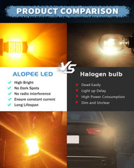 ALOPEE-2パック1156BA15Sカーターンシグナルライト-9V-30V琥珀色/黄色非常に明るい950ルーメン3014144 SMD LED(プロジェクター付き)-テールブリンカーLEDバルブライトの交換用1141 1073 7506 1003