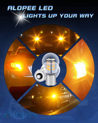 2パック1056BAU15S 7507 12496 5009 PY21W非常に明るい琥珀色/黄色のLEDライト9-30V-DC、2835 33SMDターンシグナルライト用交換用電球点滅