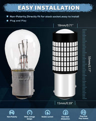 2-pack 1157 BAY15D 9V-30V Röd Extremt ljusstark 600 lumen 3014 144 SMD LED med projektor - Ersättning 1016 1034 7528 2057 2357 för bakbromsljus LED-lampa