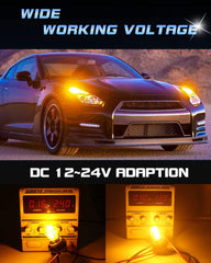 2パック1156BA15S 1141 1003 7506 1073非常に明るい琥珀色/黄色のLEDライト9-30V-DC、283533ターンシグナルライト用SMD交換用バルブ点滅