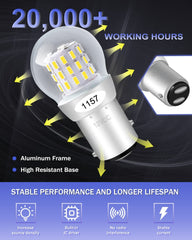 Paquet de 2 ampoules LED 12-15V extrêmement brillantes 1157 2057 2357 7528 BAY15D 39SMD de remplacement pour lampe halogène Feux de recul ou feux de freinage arrière