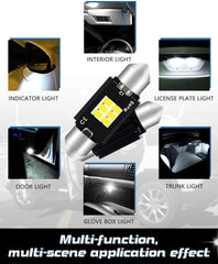4パック1.72インチ41MM211-2 569578非常に白い350Lumens3020チップセット6SMD非極性Canbusエラーのないインテリアカーライト用LED花綱電球ナンバープレートドームマップドア提供