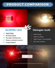 2パック1157BAY15D9V-30V赤非常に明るい600ルーメン3014144 SMD LED(プロジェクター付き)-テールブレーキライトLED電球用の交換用1016 1034 7528 2057 2357