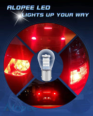 2パック10-24VDC非常に明るい赤11572057 2357 7528 BAY15D 33SMDLED電球ハロゲンランプの交換テールブレーキライトストップライト