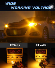 2パック1056BAU15S 750712496車のターンシグナルライト電球12V-24V非常に明るい琥珀色/黄色283533 SMDLED電球-テールブリンカーLED電球ライトの代替品