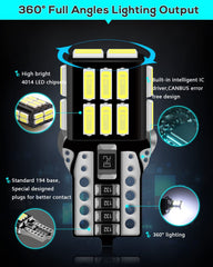 180Lums Bright White 4014 24SMD Luce LED per Stock#194 168 158 2825 501 175 W5W Luce di backup Mappa Dome Marker Light Luce targa Canbus Error Free, confezione da 6, DC12V.