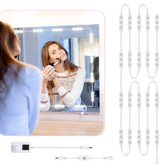 Alopee LED Mirror Lights,10FT Dimmable Mirror Lighting with 60 Leds, 7000K Cold White LED Make Up Light with EU Cable Makeup Strip Lights for Cosmetic Mirror, Bathroom