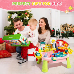 Upgraded Toddler Sand Water Table Toy with Electric Water Pump, Kids Sand Water with Faucet/Play Food Accessories/Fishing Toy, Kitchen Play Sink Toys for Girl Boy Age 3+