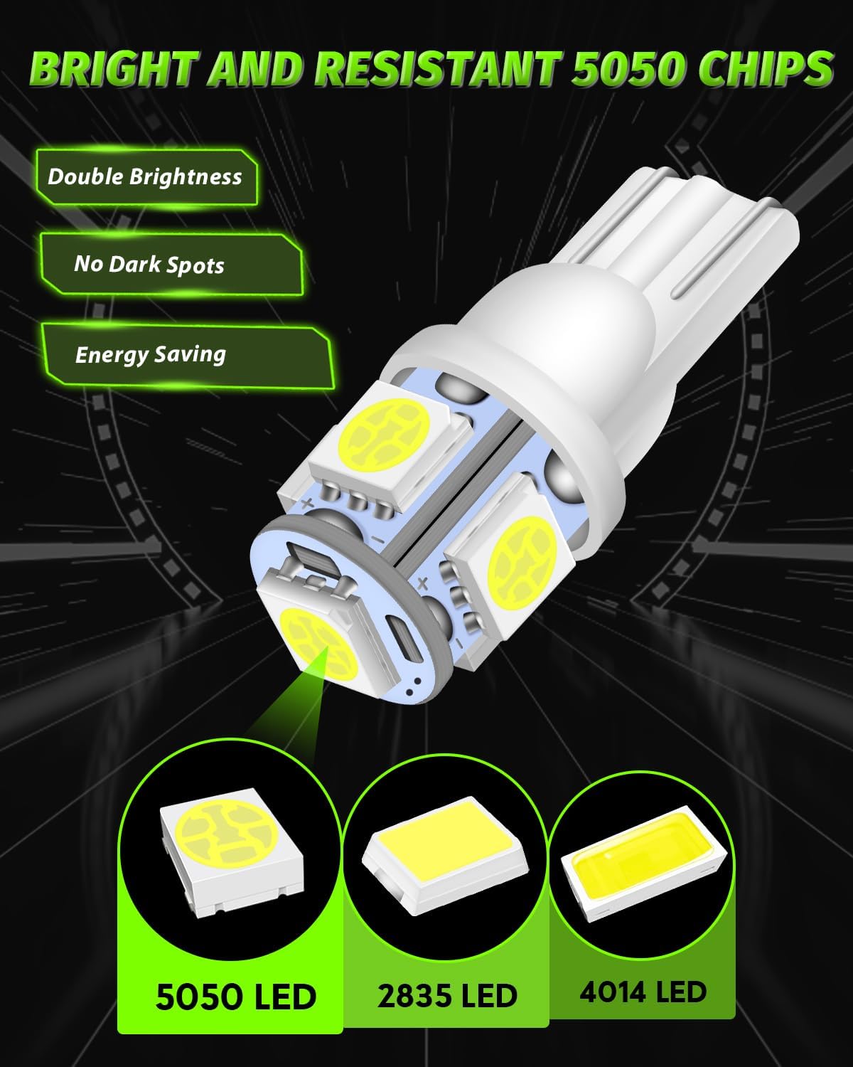 Alopee 194 LED Bulb T10 Wedge LED Bulb 5SMD 5050 Chips 168 LED Bulb 921 2825 LED Bulb 158 501 W5W Bulb led interior car lights Dome Light Map Door Light Trunk Light DC 12V Pack of 30