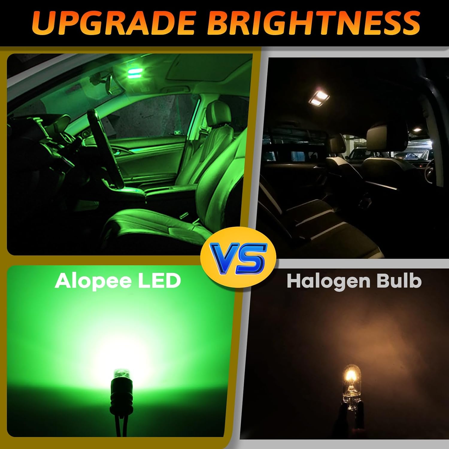 Alopee 30-Pack Mini 194 Led Light Bulb Acrylic T10 Wedge Led Light Bulb DC 12V Replacement Bulb for 194 168 T10 2825 W5W Car Instrument Panel Light License Plate Light Marker Light